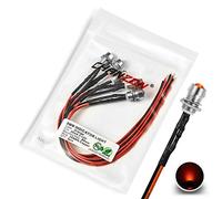 [UL Wire] Chanzon 5 pcs 8mm Panel Mount + 5mm LED Colored Orange Pilot Diode Light (Diffused Round Lens) 12V Universal Flush Mount Dash Board Indicator Panel Socket Lights Bulb Lamp for Cars Boats