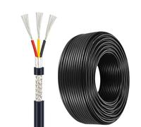 UL2464 3-Core Shielded Electrical Wire, Tinned Copper Conductor High-Temperature For Industrial Automation, Marine, Automotive, LED, And Inverter Applications(100FT,26AWG-3C)