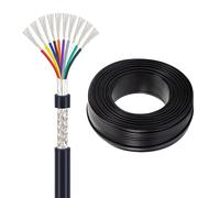 UL2464 Shielded Cable 10 Core, Flexible Multi-Conductor Wire, 300V, for Industrial Control, Automation, Signal Transmission(25ft,18AWG-10c)