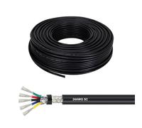 UL2517 5 Conductor Flexible Shielded Wire, 300V PVC Cable with Aluminum Foil and Tinned Copper Braid for Electronic and Signal Control(25FT,26AWG-5C)