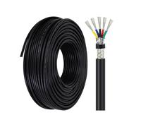 UL2517 Flexible Shielded Control Cable 5C x 16 AWG, 300V Rated, 25FT Tinned Copper Conductors with PVC Insulation for Internal Wiring, Solar Applications, HVAC and Robotics(100ft,28AWG)