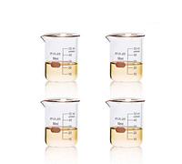 ULAB Glass Beakers Shot Glass, Vol. 50ml, 3.3 Borosilicate Griffin Low form with Printed Graduation, Pack of 4, UBG1019
