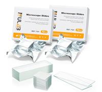 Ulab Pre-cleaned Microscope Slide and Cover Slips set, 144pcs of Dim.75x25x1mm plain slides, Super Grade Glass, Ground Edges, 90°Corners, 200pcs of 22x22mm Cover slips, 1# 0.13-0.16mm Thick,UHP2012