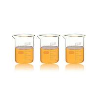 ULAB Scientific Bechergläser, Vol. 500ml, 3.3 Borosilikat Griffin Low Form mit gedruckter Graduierung, 3er-Pack, UBG1026