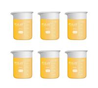 ULAB Scientific Glass Beaker Set, Vol. 100ml, 3.3 Borosilicate Griffin Low Form with Printed Graduation, Pack of 6, UBG1014