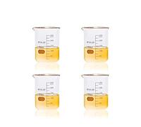 ULAB Scientific Glass Beaker Set, Vol. 250ml, 3.3 Borosilicate Griffin Low Form with Printed Graduation, Pack of 4, UBG1015