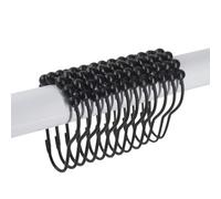 Ulable 24 Pack Shower Curtain Hooks Rings Roller Balls Shower Rings Stainless Steel Metal Rust Free. （Black）