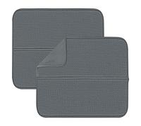 Ulable Dish Drying Mat, Microfiber Dry Pad, Quick-Drying Dish Drainer Board Mat for Kitchen Counter-top Tabletop Accessories, Machine Wash, 15.7 X 17.7 inch, 2-Pack