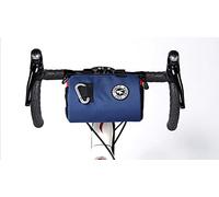 ULAC COURSIER 2.7L Neo Porter Bike Feed Bag for Handlebar, with Front Eyelet Accommodating Lights and Sunglasses and a Shoulder Strap for Easy Transport(Navy-Orange)