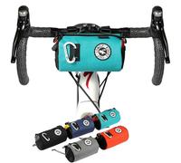ULAC COURSIER Sprint 1.5L Neo Porter Bike Feed Bag for Handlebar, with Front Eyelet Accommodating Lights and Sunglasses and a Shoulder Strap for Easy Transport(Teal-Orange)