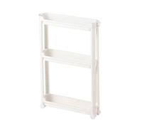 ulafbwur 3/4-Tier Plastic Rolling Utility Cart with Wheels, Ultra-Thin Storage Rack, Hollow Shelving Unit Organizer, Space-Saving Shelf for Kitchen Bathroom Office Laundry Room, White A