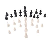 ulafbwur 32Pcs/Set Black & White Plastic Medieval Chess Pieces Game Chessmen 65/75/95mm Flimikun