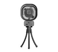 ulafbwur Adjustable Airflow Stroller Fan Pocket Portable with Flexible Tripod Clip 3 Speeds Low Noise Battery Operated Handheld Desk Cooling No shaking head black