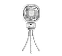 ulafbwur Adjustable Airflow Stroller Fan Pocket Portable with Flexible Tripod Clip 3 Speeds Low Noise Battery Operated Handheld Desk Cooling Rocking head white