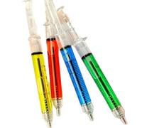 ulafbwur Ball Pen Syringe Injection Shape Ballpen 4Pcs/Set Doctor Nurse Gift Liquid Pen Ballpoint