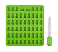 ulafbwur Bear Ice Cube Mold 53 Cavities Silicone Gummy Mold Bpa Nonstick Food Grade Teddy Bear Candy Mold with Dropper Jelly Mold Chocolate Mold Silicone Mold Green