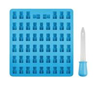 ulafbwur Bear Ice Cube Mold 53 Cavities Silicone Gummy Mold Bpa Nonstick Food Grade Teddy Bear Candy Mold with Dropper Jelly Mold Chocolate Mold Silicone Mold Blue