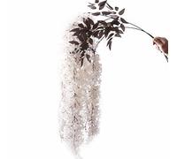 ulafbwur Cloth Artificial Lilac Wisteria Flower Plant Wall Hanging Vine Wedding Stage Decor