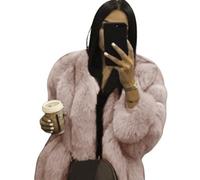 ulafbwur Coat Highly Warm All Match Women Jacket Soft Long Sleeve Pink XL