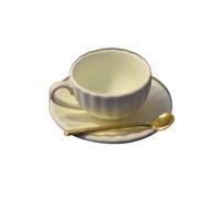 ulafbwur Coffee Mug 1 Set Coffee Cup Realistic Alloy Miniature Teacup Saucer Spoon Set Model Ornament for Micro Landscape Miniature Cup Spoon Cappuccino Cups