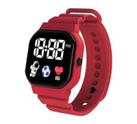 ulafbwur Digital Watch C3-12 Electronic Watch Luminous Life Waterproof Square Dial LED Spaceman Sports Men Women Digital Watch for Student Digital Wrist Watch, Red
