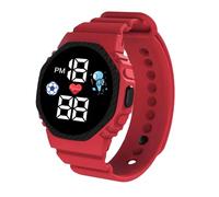 ulafbwur Digital Watch C5-13 Electronic Watch Luminous Life Waterproof Square LED Football Men Women Children Sports Digital Watch for Student Digital Wrist Watch, Red
