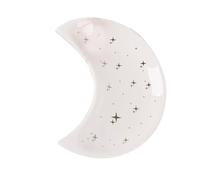 ulafbwur Display Tray Moon Shape Decorative Jewelry Dish Ceramic Engagement Rings Trinket Dish Wedding Decor Trinket Dish Jewelry Plate