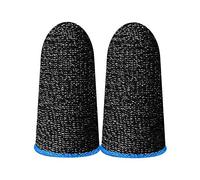 ulafbwur Finger Sleeves Mobile Gaming Finger Covers Strong Conductivity Reusable Useful Flexible 1 Pair Blue A