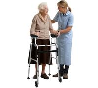 ulafbwur Folding Rollator Walker, Upright Walker for Seniors, Heavy Duty Stand Up Walkers for Seniors with Armrest, Foldable Stand Up Walkers for Senior, Handicap & Disabled Black
