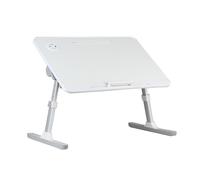 ulafbwur Laptop Bed Desk Foldable Laptop Desk Bed Table,Height Angle Adjustable Laptop Bed Desk, Portable Laptop Desk with USB Charge Port, Breakfast Table Tray Mini Table for Working (White)