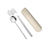 ulafbwur Metal Chopsticks Flatware Kit Korean Style -proof Stainless Steel Chopsticks Fork Spoon Dinner Set for Daily Use Travel Utensils Set Chop Sticks Pack Reusable, FLIMIKUN1209