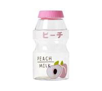ulafbwur Milk Bottle Cute Plastic Water Bottle Leak Proof Easy to Carry Creative Colorful Pink
