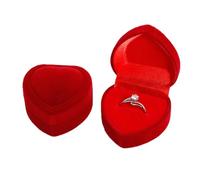 ulafbwur Plastic Heart Shape Finger Ring Ear Stud Jewelry Display Holder Storage Box Container
