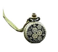 ulafbwur Pocket Retro Vintage Steampunk Quartz Necklace Carving Pendant Chain Clock Pocket Watch