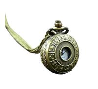 ulafbwur Pocket Watch Retro Vintage Steampunk Quartz Necklace Carving Pendant Chain Clock Pocket Watch, Chinese Zodiac