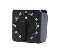 ulafbwur Portable Timer Sure Here's A Product Title for Listing Mechanical Kitchen Square 60 Minute Battery-free Cooking Baking Time Management this Key Black