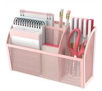 ulafbwur Refrigerator Pen Holder Magnetic 3 Compartments Heavy Duty Metal Fridge Whiteboard School Office Supplies Stationery Storage Organizer Pink