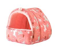 ulafbwur Squirrel Bed Cartoon Hamster Rat Hammock Nest Bed Keep Warmth Semi-Closed Design Durable Skin-Friendly Pink Fox S