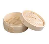 ulafbwur Stackable Bamboo Steamer 1 Set Bamboo Steamer 2 Layer Design Food Steamer Cooking Dumpling Fish Meat Steamer for Home Kitchen 20 cm
