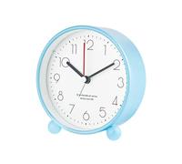 ulafbwur Students Desk Clock Sure Here's A Product Title for Listing Alarm with Night Light Quiet Small Round Easy Set Battery Operated Kids Desktop Analogue Blue A