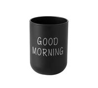 ulafbwur Toothbrush Mug Multipurpose Good Morning Couple Toothbrush Holder Delicate Black