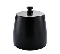 ulafbwur Unique Design Ashtray Stainless Steel with Lid Windproof Anti-scalding Large Capacity Cigarette-butt Storage Box for Home Hotel Smell Proof Smokeless Black M