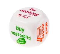 ulafbwur Unique Gift For Men 25MM Housework Dice Fun Chore Assignment Game Six-sided Patterned Rounded Corner Cute Family Housework Dice Gift For Husband