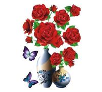 Ulafbwur Wall Decor Sticker Hot Stamping DIY Bright-Colored Self-Adhesive Flower Vase Wall Decal Home Decoration Wall Mural