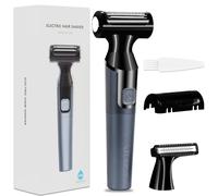 ULAIDO Groin Pubic Hair Trimmer for Men,Electric Body Hair Trimmer for Men, Waterproof Body Hair Groomers for Full Body and Privates with Replacement Foil Heads
