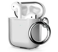 ULAK Compatible with Airpods Case Cover Shockproof Transparent Designed Soft TPU Protective Cover Accessories with Keychain for AirPod 2nd