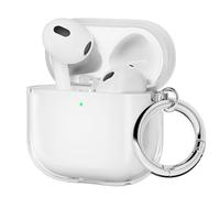 ULAK for AirPods 4th Generation Case Clear 2024, Soft TPU Shockproof Anti-Yellowing Protective Cover Case for Airpods 4 with Ring Keychain, Front LED Visible, Crystal Clear