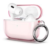 ULAK for Airpods Pro 2nd/1st Generation Case, Protective AirPod Pro Cover Soft TPU Transparent Shockproof Case Accessories with Keychain for Airpods Pro 2/1 - Pink