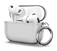 ULAK for Airpods Pro 3 Case, Clear Soft TPU Shockproof Anti-Yellowing Protective Cover Case for Airpods Pro 3rd Generation (2025) with Ring Keychain,Front LED Visible, Black