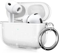ULAK for Airpods Pro 3 Case Clear, Soft TPU Shockproof Anti-Yellowing Protective Cover Case for Airpods Pro 3rd Generation (2025) with Ring Keychain,Front LED Visible, Glitter